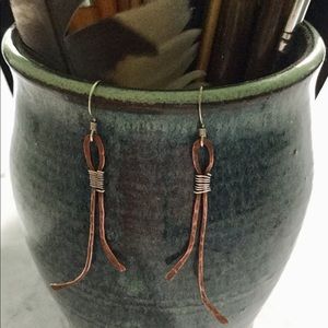 Copper and Silver Earrings
